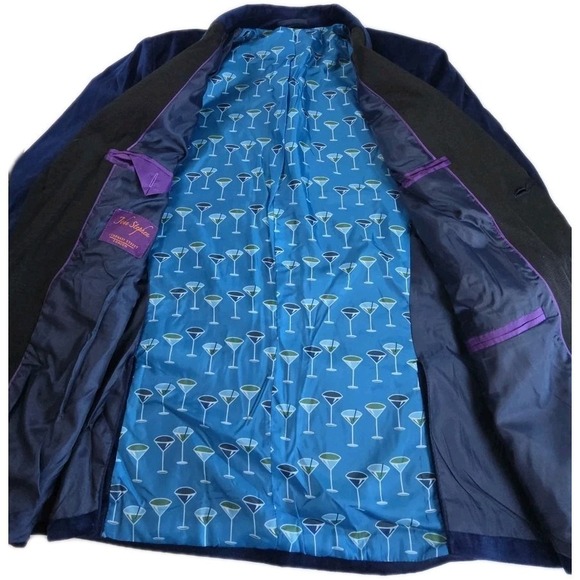 John Stephen 5 Carnaby Street London Men's Navy Velvet Tuxedo Jacket. 42R NWT - Picture 4 of 11